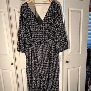 Sabrina Collective Black and White Plaid Jumpsuit Size 2X